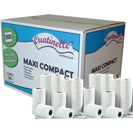 Papier hygienique Maxi compact Ouatinelle 500F -2 plis (36 rouleaux)