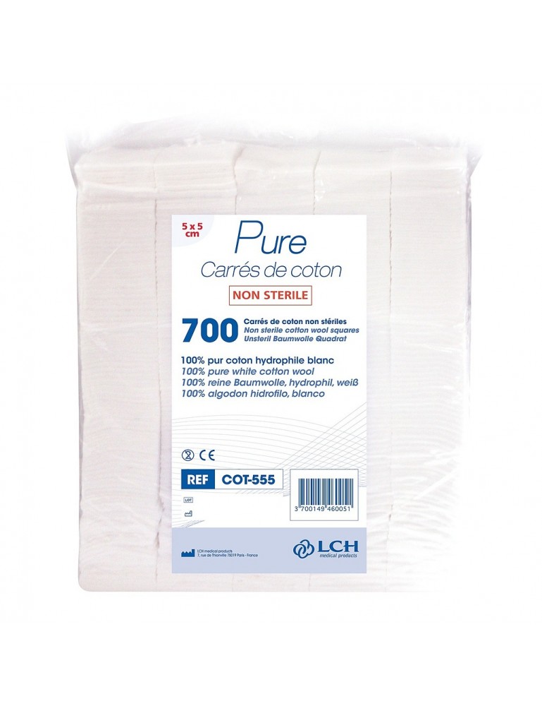 Coton carré 5x5cm LCH (sachet de 700)