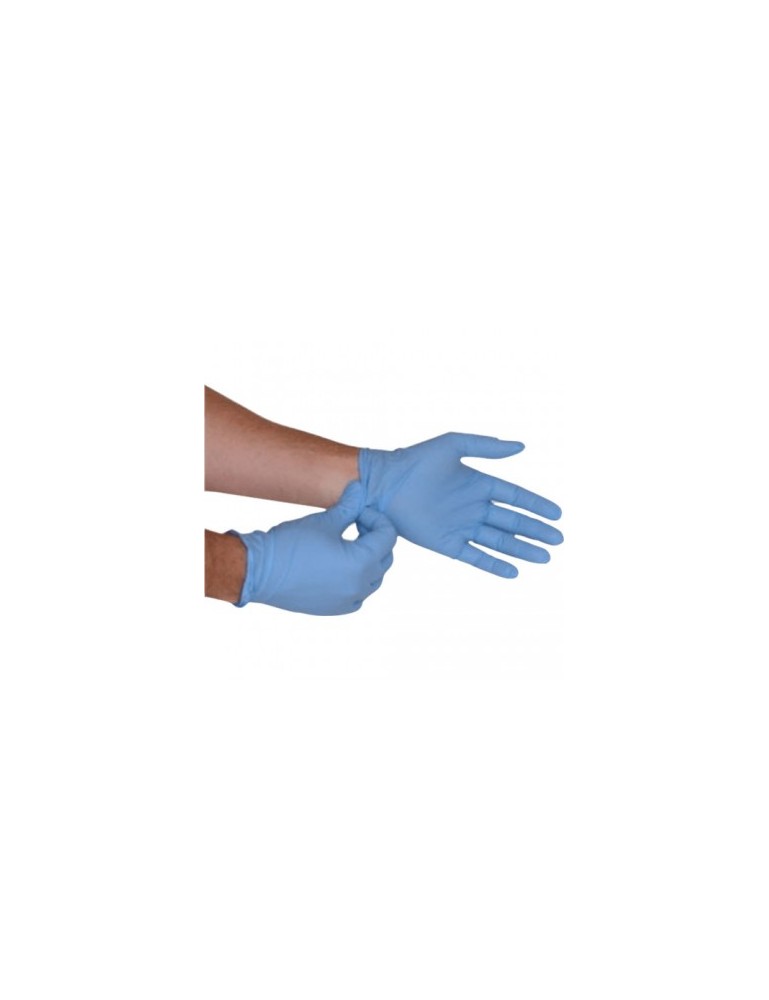 Boîte de 100 gants nitrile bleu standard medical et alimentaire