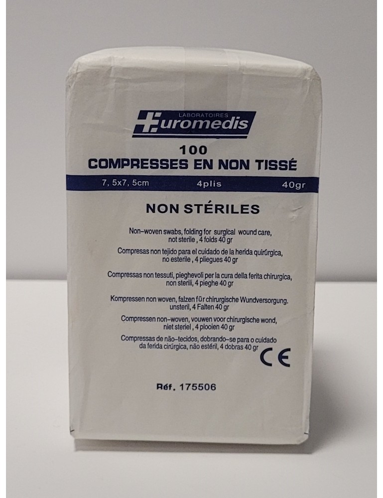Compresses stériles Gaze hydrophile 7,5 X 7,5 cm 10 sachets de 2